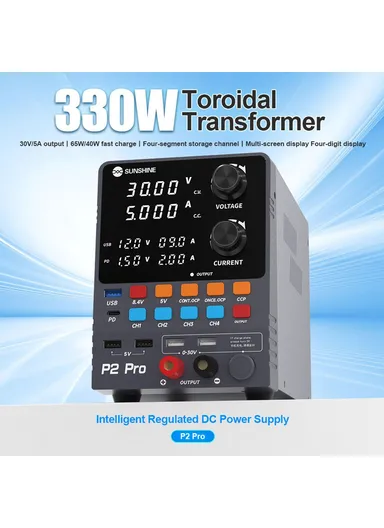 330W Intelligent Regulated Power Supply Phone Repair Stabilized Power Meter EU Plug P2 Pro