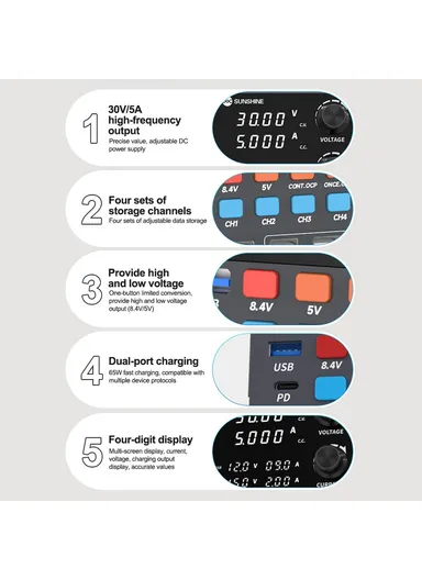 330W Intelligent Regulated Power Supply Phone Repair Stabilized Power Meter EU Plug P2 Pro