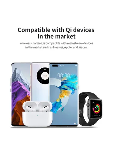 3-in-1 Desktop Charging Stand 15W Magnetic Wireless Charger TH03 - Black