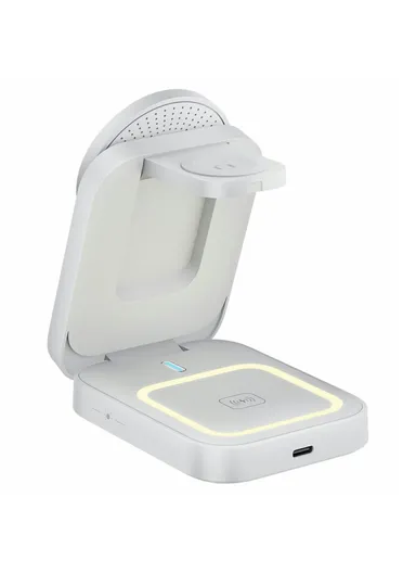 15W Foldable Wireless Phone Charger, Multifunctional Wireless Charging Holder HT-541 (L7 x W9.4 x T3.1)cm - White