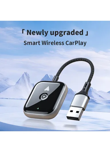 2 in 1 Carplay Android Auto Wired to Wireless Adapter Bluetooth+Wifi Connection Converter - White