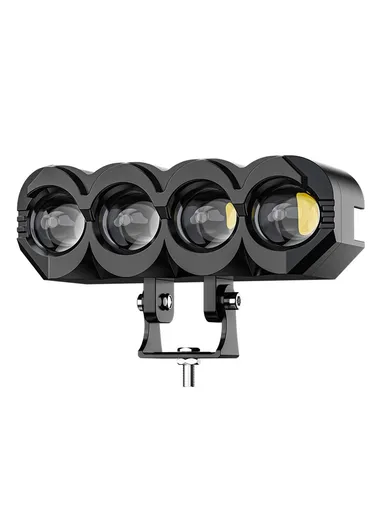 Waterproof Motorcycle 4-LED Headlight, Super Bright Spotlight Flood LED Light, Multi-Mode Mini Steel LED Wheeled Vehicle Headlight (L4.2 x W12.5 x H4.6)cm