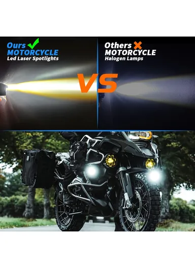 Waterproof Motorcycle 4-LED Headlight, Super Bright Spotlight Flood LED Light, Multi-Mode Mini Steel LED Wheeled Vehicle Headlight (L4.2 x W12.5 x H4.6)cm