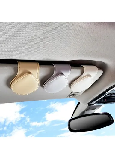 Portable Sunglasses Holder Bill Holder Clip Card Storage Accessories - Brown