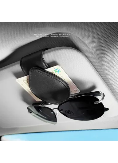 Portable Sunglasses Holder Bill Holder Clip Card Storage Accessories - Red