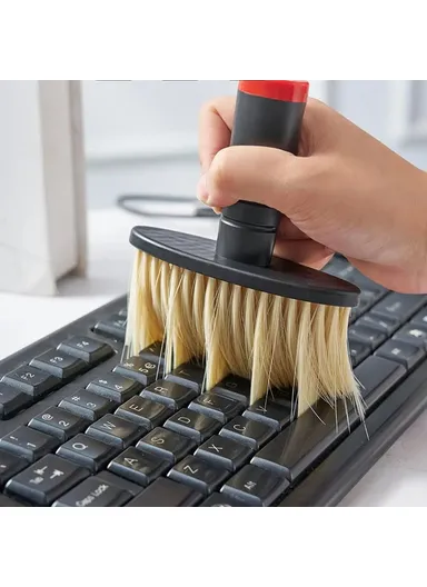 Car Interior Cleaning Brush, Soft Bristles Dust Remover, Air Outlet Dashboard Detailing Sweeping 9770 (L14 x W10.5)cm - Black/Yellow