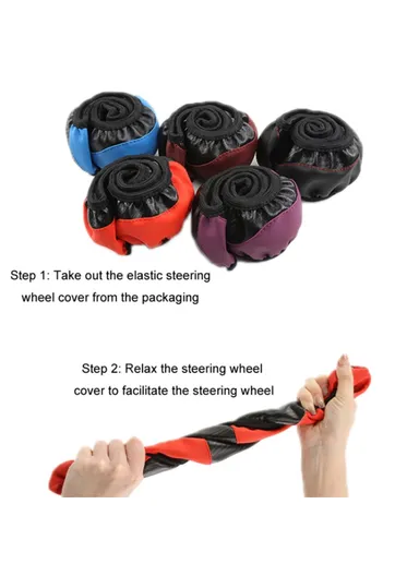 39cm Sport Carbon Leather Steering Wheel Cover, Leather Comfortable Grip Design Steering Wheel Cover, Anti Slip Touch, Anti Torsion Leather Sleeve Cover For Car - Blue