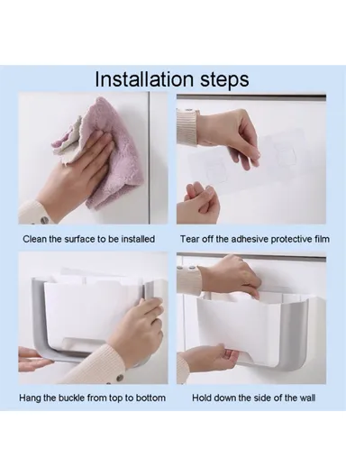 5.5L Multi-purpose Wall-mounted PP+PET Retractable Storage Box - Baby Blue