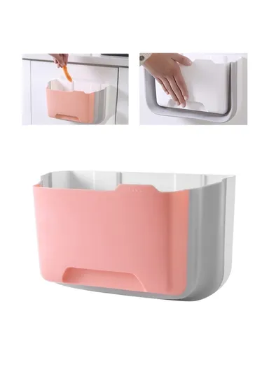 5.5L Multi-purpose Wall-mounted PP+PET Retractable Storage Box - Light Pink