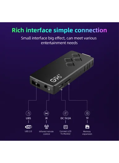 ATV 8K Voice Remote Control TV Stick Android14 2.4G / 5G Dual-Band WiFi BT5 Media Player, 2GB+16GB G96 (NETFLIX IS NOT SUPPORTED)