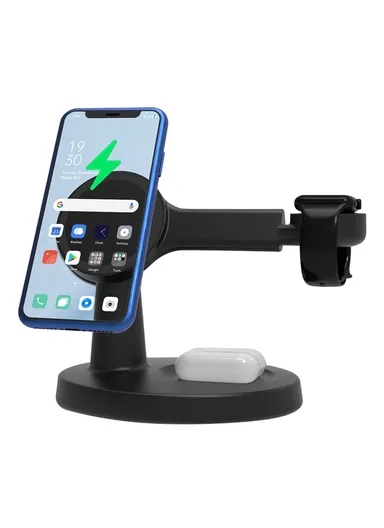 3-in-1 Phone+Smart Watch+Earbuds Wireless Charging, Motion Activated 4K WiFi Hidden Camera Spy Camera - Black