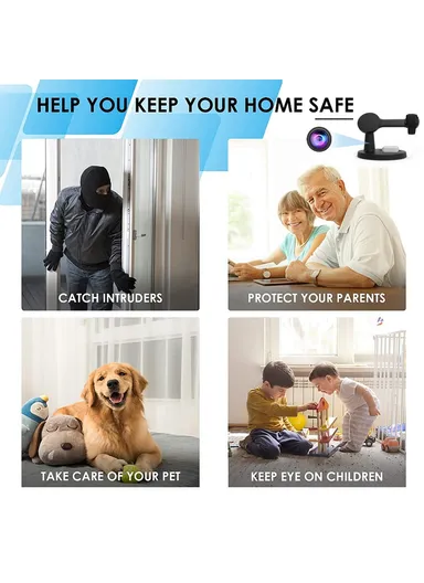 3-in-1 Phone+Smart Watch+Earbuds Wireless Charging, Motion Activated 4K WiFi Hidden Camera Spy Camera - Black