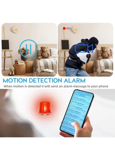 3-in-1 Phone+Smart Watch+Earbuds Wireless Charging, Motion Activated 4K WiFi Hidden Camera Spy Camera - Black