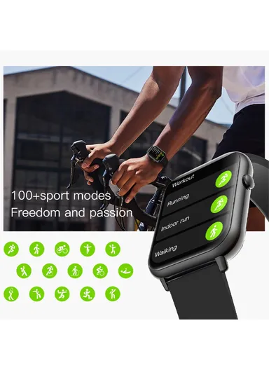 Q19 Pro Max 2.1" Bluetooth Smart Watch, Full Touch Screen Smart Watch, Health &amp; Fitness Tracker Smart Bracelet - Grey