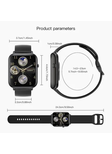 Q19 Pro Max 2.1" Bluetooth Smart Watch, Full Touch Screen Smart Watch, Health &amp; Fitness Tracker Smart Bracelet - Grey