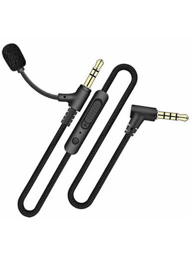 .5m Gold Plated 3.5mm Male to Male Audio Cable with In-Line Microphone for Headset AUX Cord
