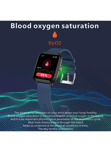 MX09 1.7 inch Bluetooth Smart Watch, Health &amp; Fitness Tracker Sport Smartwatch, Call Heart Rate Blood Pressure Monitor - Blue