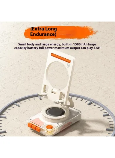 WEKOME 1500mAh 5W Bluetooth-compatible Speaker With Stand, Wireless Audio Device 45MM Driver Unit Beluga D18 - Black