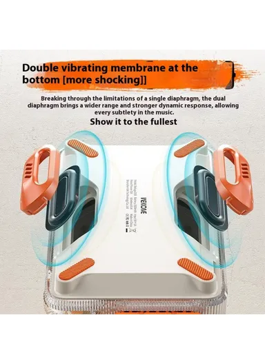 WEKOME 1500mAh 5W Bluetooth-compatible Speaker With Stand, Wireless Audio Device 45MM Driver Unit Beluga D18 - Black