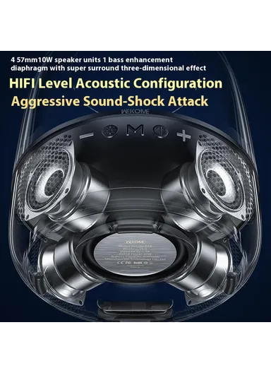 WEKOME 3600mAh 40W Desktop Bluetooth-compatible Speaker, Wireless Speaker with Dual Microphones Beluga D16 