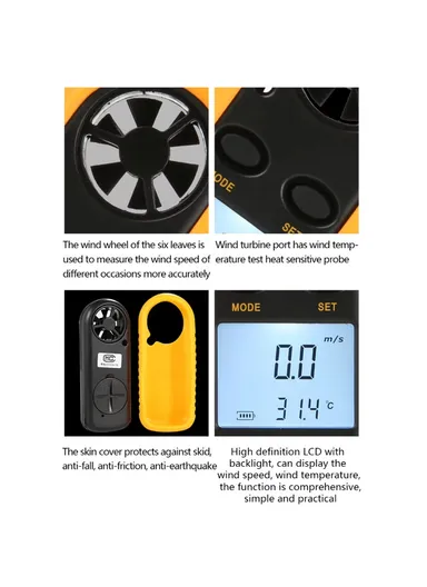 Mini 3 Pro Anemometer Drone Flight Safety Wind Speed Measuring Instrument For DJI DAWSM704
