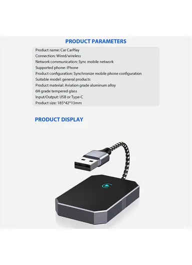 Carplay Android Auto Wired to Wireless Video Box Vehicle Smart Carplay Adapter BY960