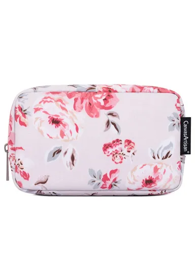 CANVASARTISAN Beautiful Flower Pattern Travel Cable Organizer Electronics Accessories Cases Storage Bag H10-S11 (L20 x W12 x H7)cm