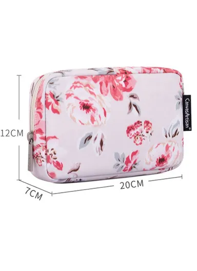 CANVASARTISAN Beautiful Flower Pattern Travel Cable Organizer Electronics Accessories Cases Storage Bag H10-S11 (L20 x W12 x H7)cm