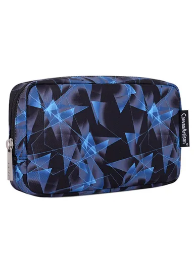 CANVASARTISAN Diamond Textured Travel Cable Organizer Electronics Accessories Cases Storage Bag H11-S11 (L20 x W12 x H7)cm - Blue