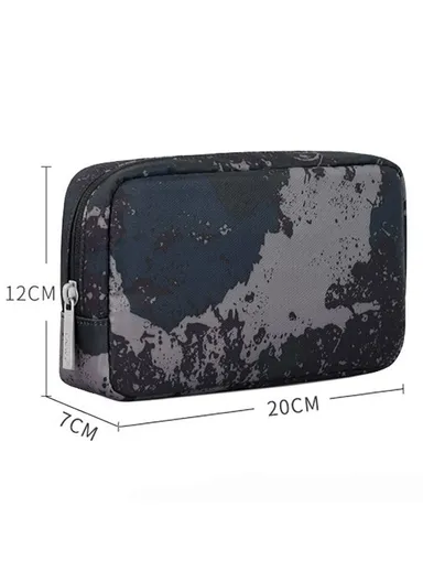 CANVASARTISAN Camouflage  Travel Cable Organizer Electronics Accessories Cases Storage Bag H7-S11 (L20 x W12 x H7)cm - Grey