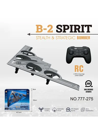 Children's Remote Control Aircraft B-2 Spirit Stealth Bomber Model 4CH Drone Fixed-wing Quadcopter Aircraft Toy 777-275