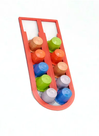 12-Pods Coffee Pod Holder for Nespresso Coffee Capsules Organizer Dispenser - Red