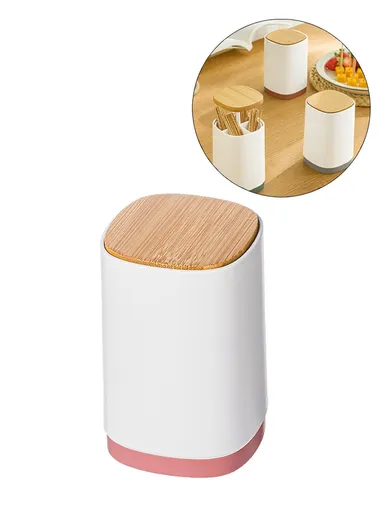 Pop-Up Toothpick Swab Storage Box Automatic Toothpick Dispenser Holder - Red