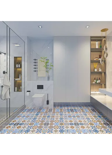 60x500cm Wall Floor Sticker Wallpaper for Bedroom Living Room Bathroom Floor Tile Sticker - Colorful