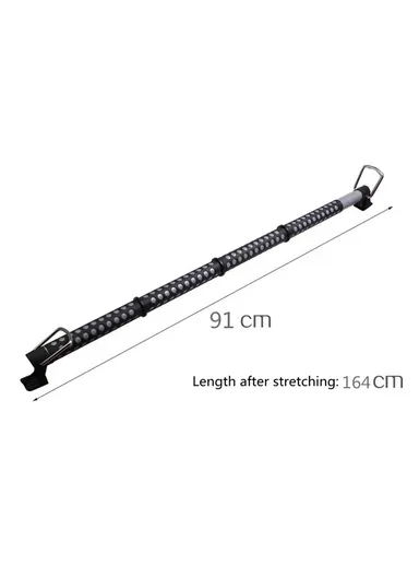 91-164cm Car Clothes Hanger Bar, Multi-Uses Adjustable Bar Vehicle Clothing Rack with No-Slip Dividers - Black