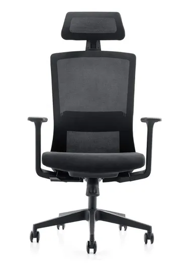 Comfortable Durable Office Chair, Desk Chair with Adjustable Lumbar Support, Swivel Wheels, Position Locking Mechanism, Adjustable Height, Adjustable Headrest, Backrest &amp; Fixed Armrest 6219A-2 (W69 x D66 x H126-116)c