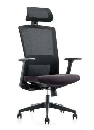 Comfortable Durable Office Chair, Desk Chair with Adjustable Lumbar Support, Swivel Wheels, Position Locking Mechanism, Adjustable Height, Adjustable Headrest, Backrest &amp; Fixed Armrest 6219A-2 (W69 x D66 x H126-116)c