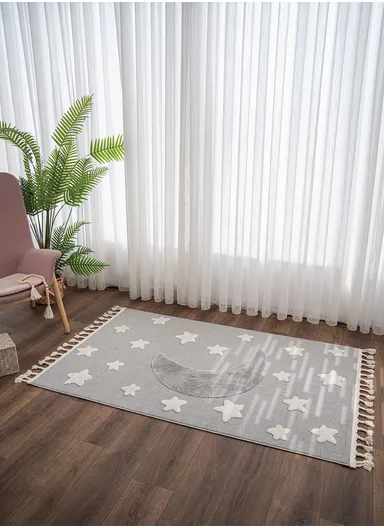 Katy Good Night 120 x 180 cm Zymta Winter Carpet - Cream / Grey