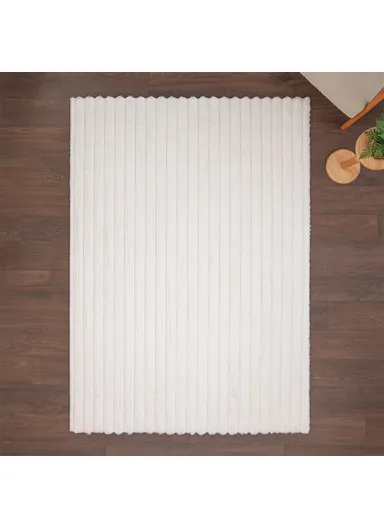 Para Sala Faux Rabbit Carpet 160 x 230 cm Rectangular Zymta Winter Carpet - White