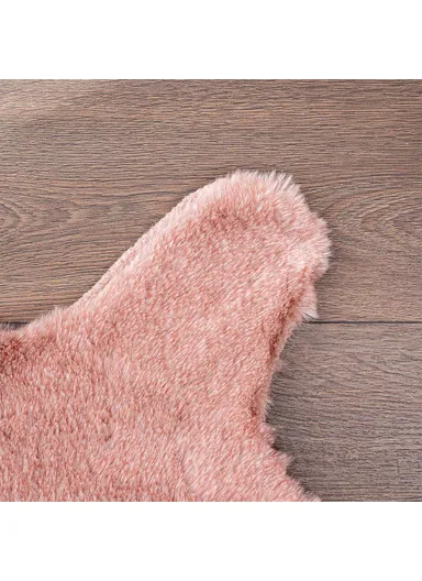 Rabbit Anti Slip Fake Fur Carpet 60 x 90 cm - Pink