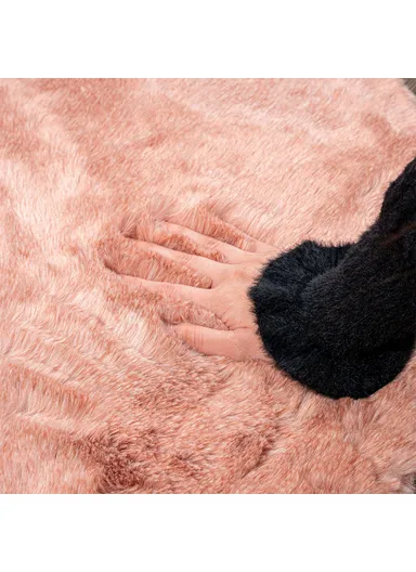 Rabbit Anti Slip Fake Fur Carpet 60 x 90 cm - Pink