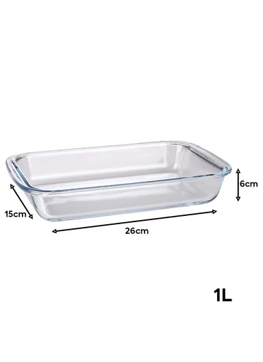 1L Rectangular Borosilicate Glass Baking Dish Oven-Safe CXKP (26x15x6)cm