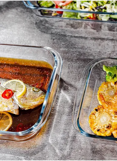 1L Rectangular Borosilicate Glass Baking Dish Oven-Safe CXKP (26x15x6)cm