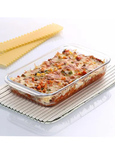 1.6L Rectangular Borosilicate Glass Baking Dish Oven-Safe CXKP (29x17x6)cm