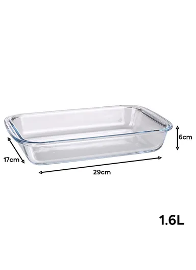 1.6L Rectangular Borosilicate Glass Baking Dish Oven-Safe CXKP (29x17x6)cm