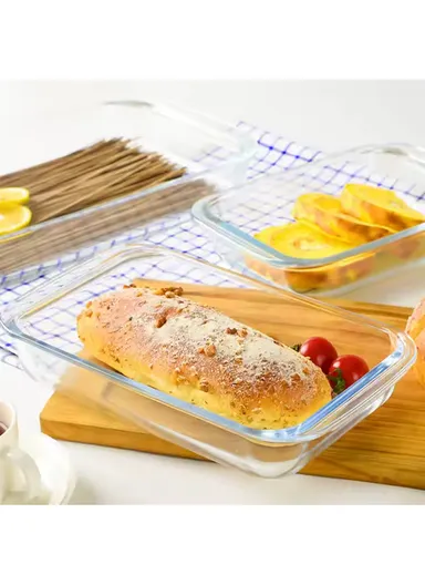 1.6L Rectangular Borosilicate Glass Baking Dish Oven-Safe CXKP (29x17x6)cm