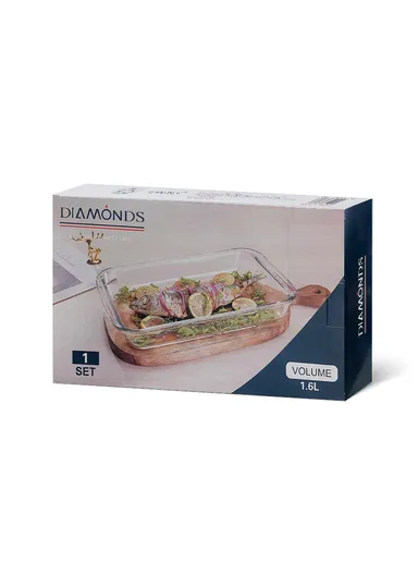 1.6L Rectangular Borosilicate Glass Baking Dish Oven-Safe CXKP (29x17x6)cm