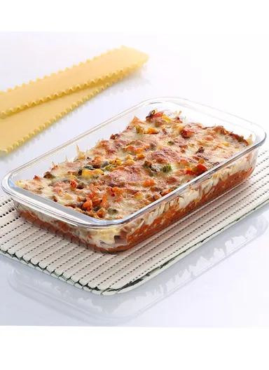 2.2L Rectangular Borosilicate Glass Baking Dish Oven-Safe CXKP (34x20x6)cm