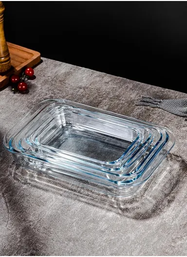2.2L Rectangular Borosilicate Glass Baking Dish Oven-Safe CXKP (34x20x6)cm