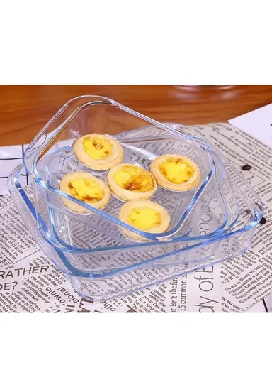 1.8L Rectangular Borosilicate Glass Baking Dish Oven-Safe FXKP (24.5x22x5.5)cm